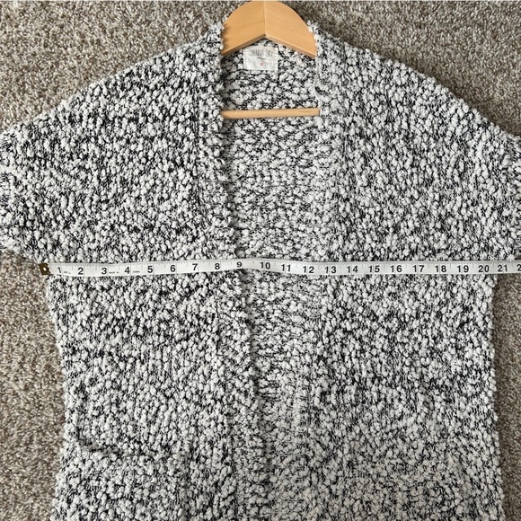 Sienna Sky White Black Marled Cardigan Soft Comfy Casual Fall Winter Medium - Picture 6 of 6